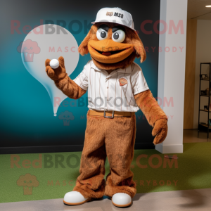 Brown Golf Ball mascotte...