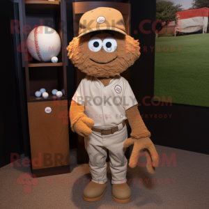 Brown Golf Ball mascot costume character dressed with a Henley Tee and Hats