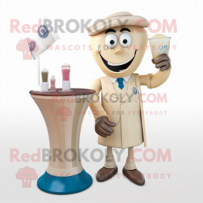 Beige Soccer Goal mascot costume character dressed with a Cocktail Dress and Cufflinks