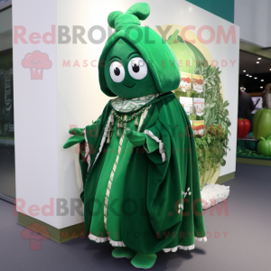 nan Spinach mascot costume character dressed with a Mini Dress and Shawl pins