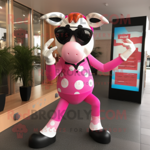 Roze Hereford Cow mascotte...