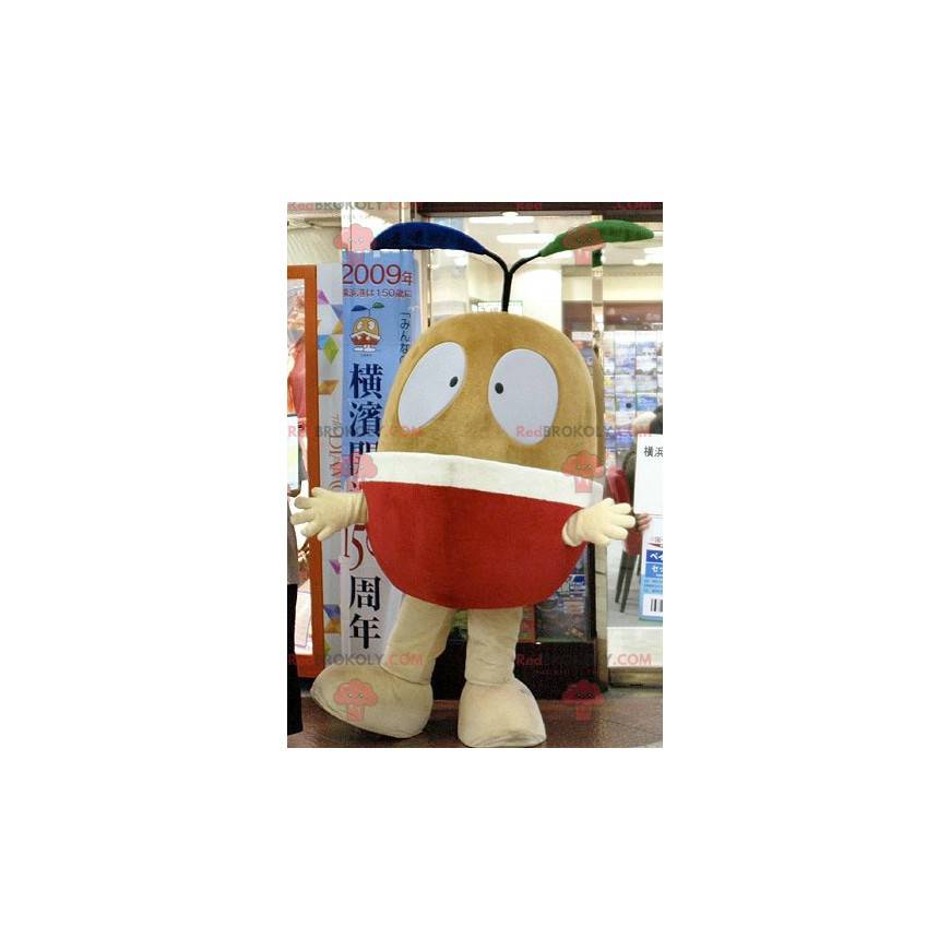 Giant apple pear brown fruit mascot - Redbrokoly.com