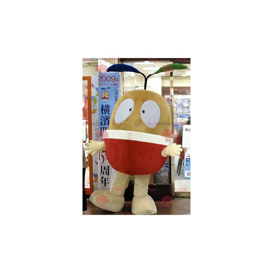 Obří jablečný hruškově hnědý ovocný maskot - Redbrokoly.com Obří jablečný hruškově hnědý ovocný maskot - Redbrokoly.com