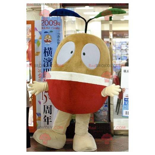 Giant apple pear brown fruit mascot - Redbrokoly.com