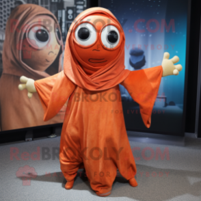 Rust Acrobat mascot costume character dressed with a Cover-up and Shawls