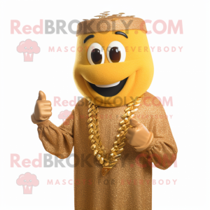 Gold Aglet maskot kostume...