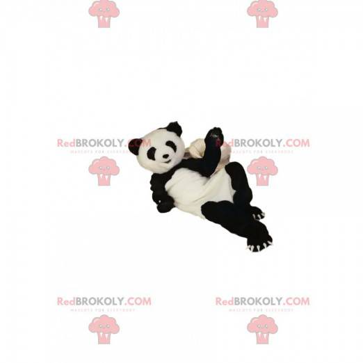 Very happy black and white panda mascot - Redbrokoly.com