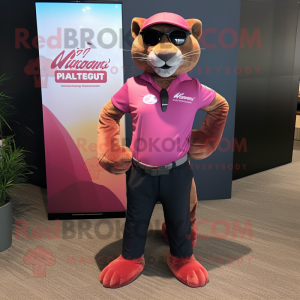 Roze Jaguarundi mascotte...