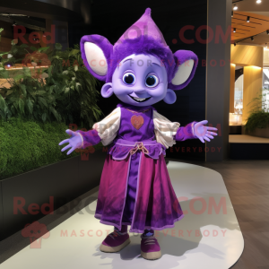 Purple Elf maskot drakt...