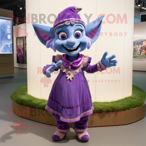 Purple Elf maskot drakt...