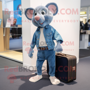 Blue Rat mascotte kostuum...