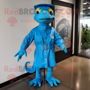 Blue Lizard maskot kostume...