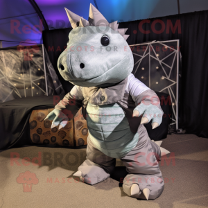 Silver Ankylosaurus maskot...