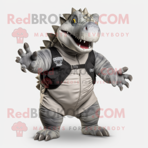 Silver Ankylosaurus maskot...