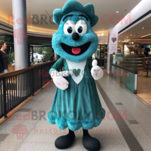 Teal Heart maskot drakt...