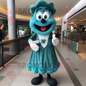 Teal Heart maskot kostume...