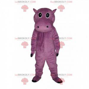 Mascotte d'hyppopotame mauve très mignon - Redbrokoly.com