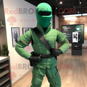 Grøn Gi Joe maskot kostume...