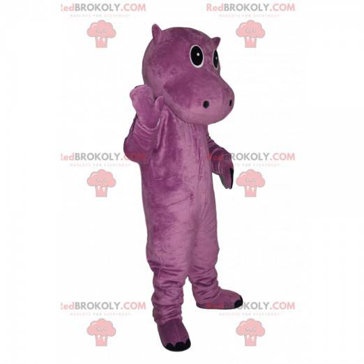 Mascotte d'hyppopotame mauve très mignon - Redbrokoly.com