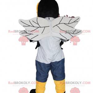 Mascota abejorro con un jersey blanco y negro - Redbrokoly.com