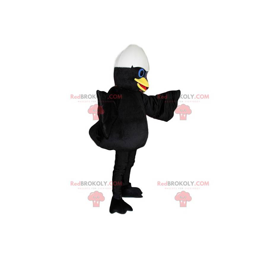 Mascot Calimero, the black duck with its eggshell -