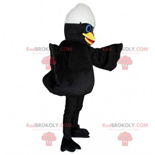 Mascot Calimero, the black duck with its eggshell -
