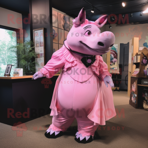 Pink Rhinoceros maskot...