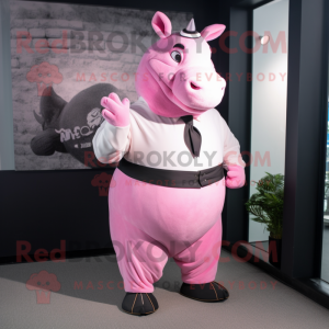 Pink Rhinoceros mascotte...