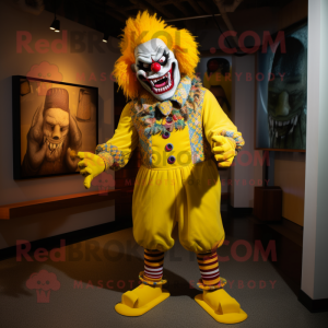 Yellow Evil Clown mascotte...