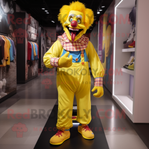 Yellow Evil Clown mascotte...