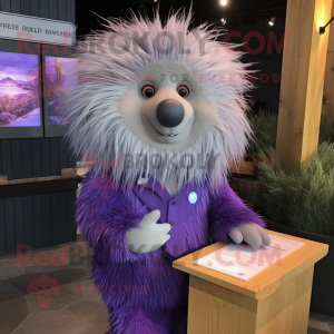 Lavendel Porcupine maskot...