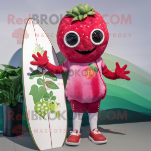 Magenta jordbær maskot...
