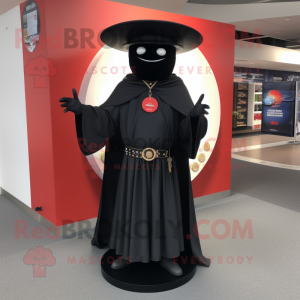 Black Ring Master mascot costume character dressed with a Cover-up and Belts