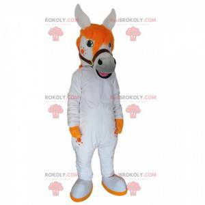 Hvid hest maskot med en smuk orange manke - Redbrokoly.com