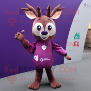 Purple Roe Deer mascot costume character dressed with a Shorts and Wraps