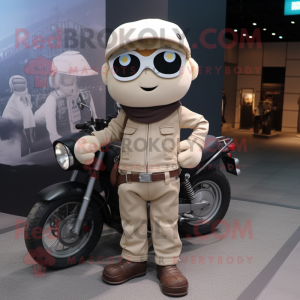 Beige acrobaat mascotte...