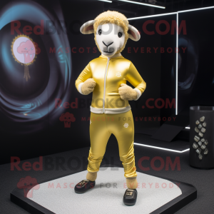 Gold Sheep maskot drakt...