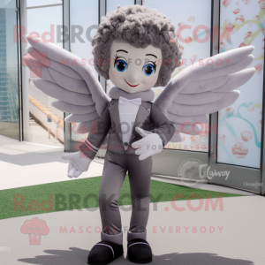 Grå Cupid maskot drakt...