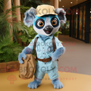 Sky Blue Lemur mascotte...