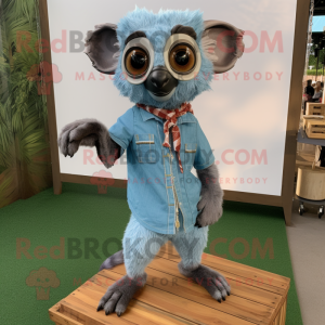 Sky Blue Lemur maskot...