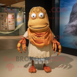 nan Hermit Crab mascot costume character dressed with a Henley Tee and Bracelets