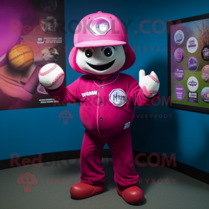 Magenta baseballball maskot...