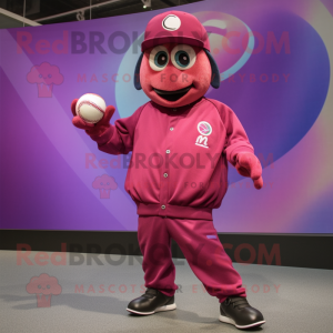 Magenta baseballball maskot...