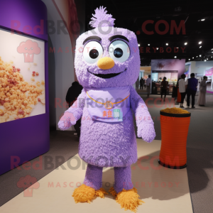 Lavender Fried Rice mascot costume character dressed with a Vest and Anklets