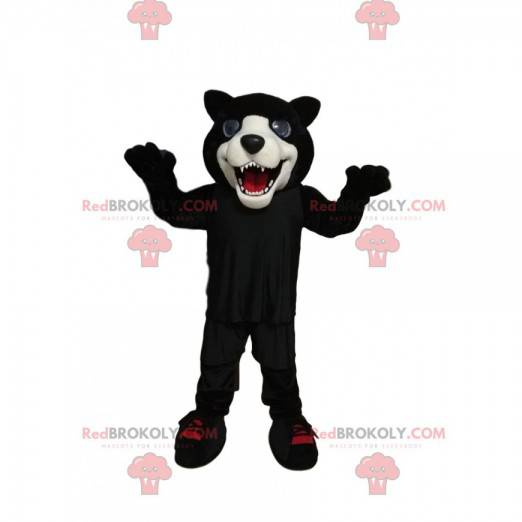 Brüllendes schwarzes Panther-Maskottchen - Redbrokoly.com