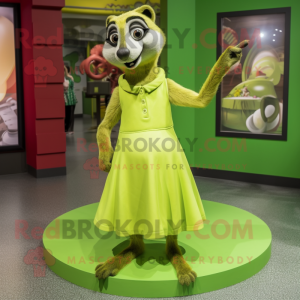 Lime Green Meerkat mascotte...