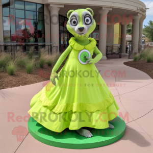 Lime Green Meerkat mascotte...