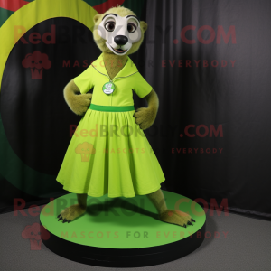 Lime Green Meerkat mascotte...