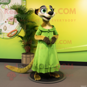 Lime Green Meerkat mascotte...