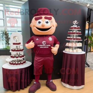 Maroon bruidstaart mascotte...